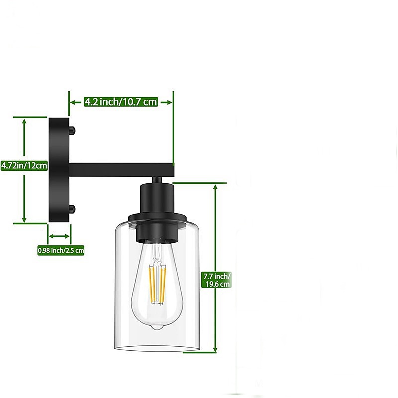 Bathroom Vanity Light Fixture, Matte Black Gold Finish Wall Sconce, Modern Wall Sconce with Bubble Glass Shade, Vintage Wall Sconce, For Mirror, Living Room, Bedroom, Hallway, E26 Base 110-240V3