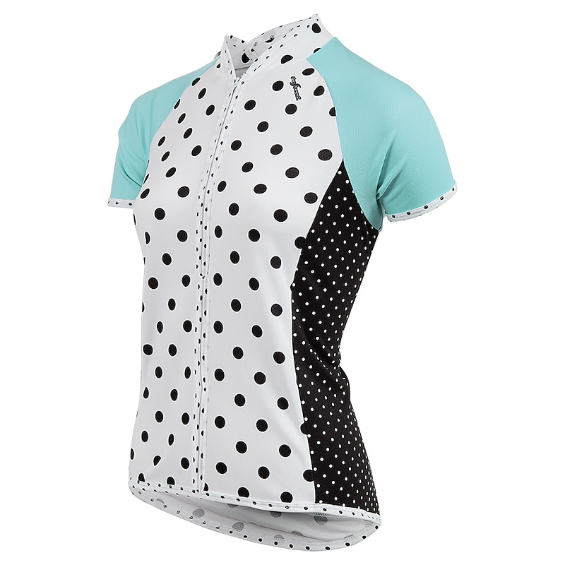 Women's Cycling Jersey Graphic Polka Dot Short Sleeve Bike Jersey Top with 3 Rear Pockets Mountain Bike MTB Road Bike Cycling Quick Dry Reflective Strips Back Pocket Moisture Wicking Sports Pink Blue3