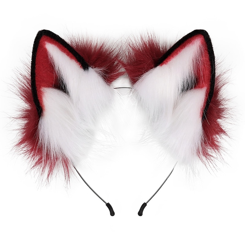 Handmade Simulation Animal Ear Hair Hoop Plush Dress Up As Wolf Ear Headband Cosplay As Lone Wolf Hair Accessory2