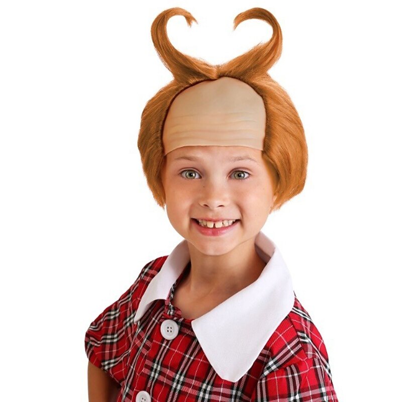 Horned Orange Munchkin Costume Wig Halloween Cosplay Party Wigs2