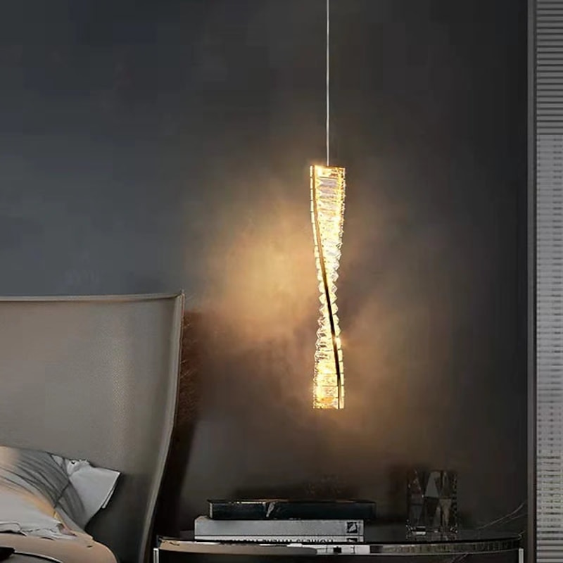 Spiral LED Crystal Chandelier Lighting 10W Modern Chandeliers Pendant Light Hanging Ceiling Lamp Lights Fixture Living Room Hotel 1PCS 110-240V2