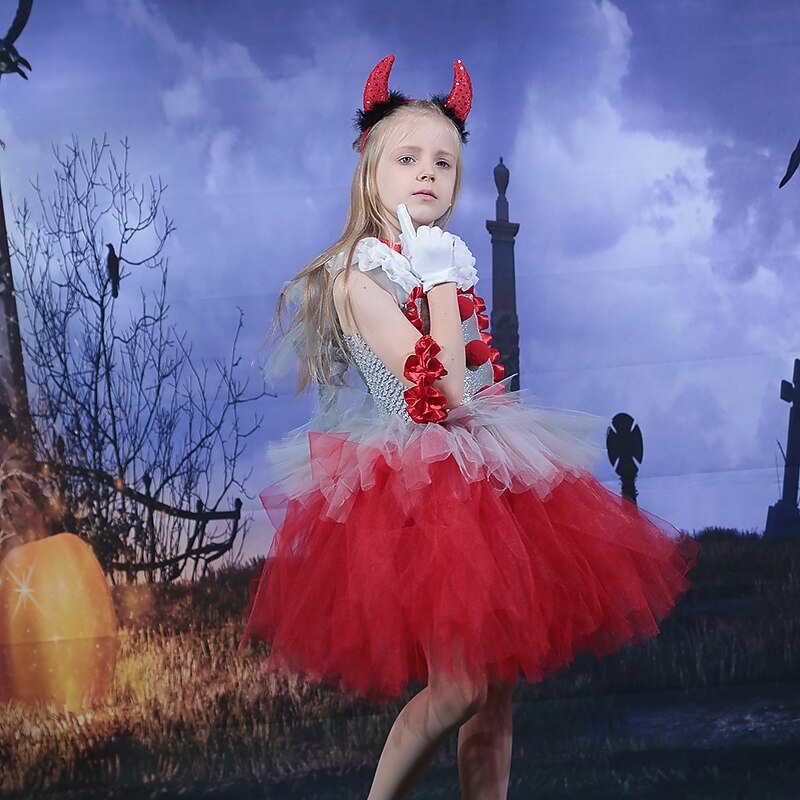 Joker Clown Pennywise Halloween Dress Cosplay Costume Tutu It Cosplay Kid's Girls' Halloween Carnival Masquerade Party / Evening Easy Halloween Costumes Dress Up3