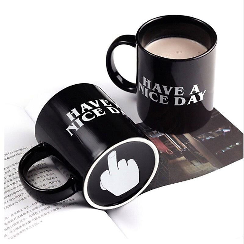 Creative Mug Have a Nice Day Coffee Mug Middle Finger Funny Cup for Coffee Milk Tea Cups Novelty Gifts 11OZ4