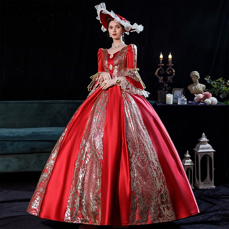 Gothic Victorian Vintage Inspired Dress Party Costume Prom Dress Princess Shakespeare Solid Color Ball Gown Fancy Dress Women's Halloween Carnival Valentine's Day Party Evening Party Masquerade3