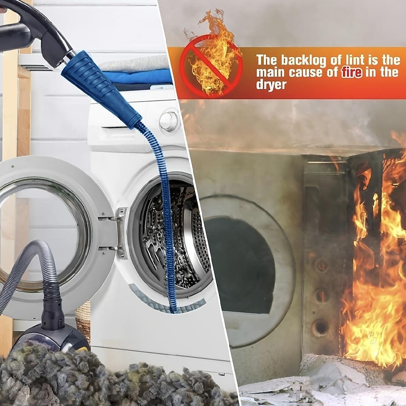 Dryer Vent Cleaner Kit Vacuum Attachment Bendable Dryer Lint Remover Dryer Lint Screen Cleaning Hose4