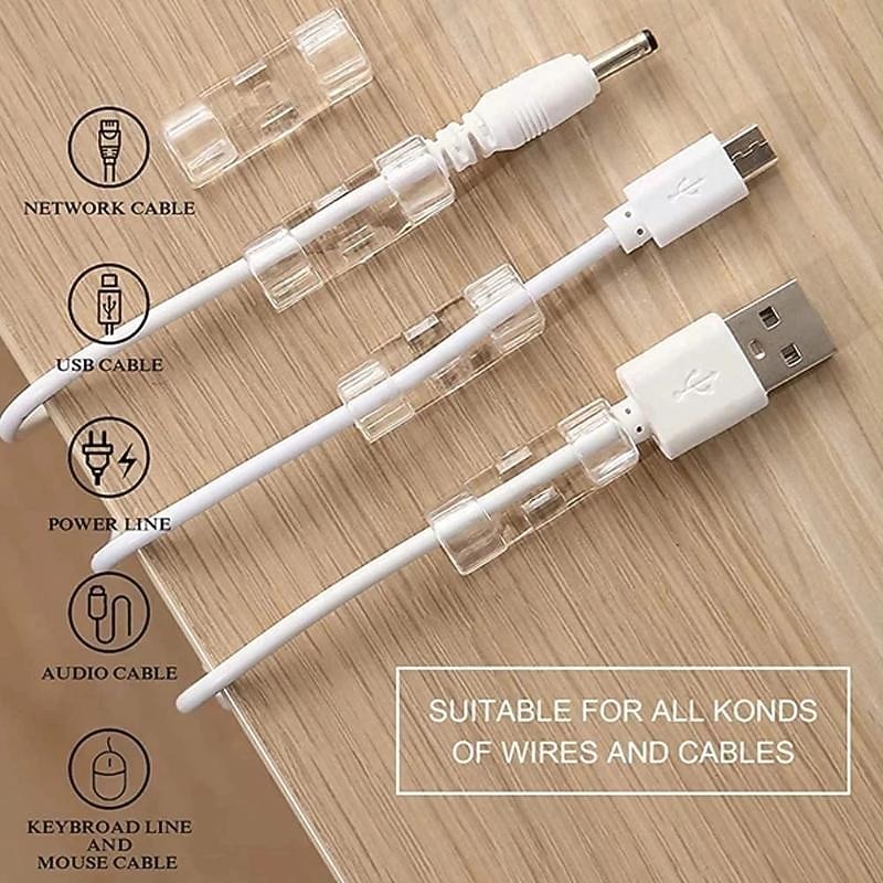 100/80/60/20pcs Cable Organizer Clip Adhesive Charger Clasp Desk Wire Manager Cord Earphone Line Tie Fixer Management USB Winder Clips Holder4