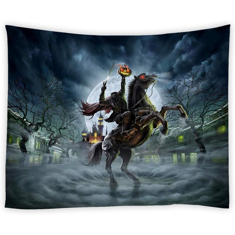 Halloween Scary Carved Pumpkins Hanging Tapestry Wall Art Large Tapestry Mural Decor Photograph Backdrop Blanket Curtain Home Bedroom Living Room Decoration Halloween Decorations2