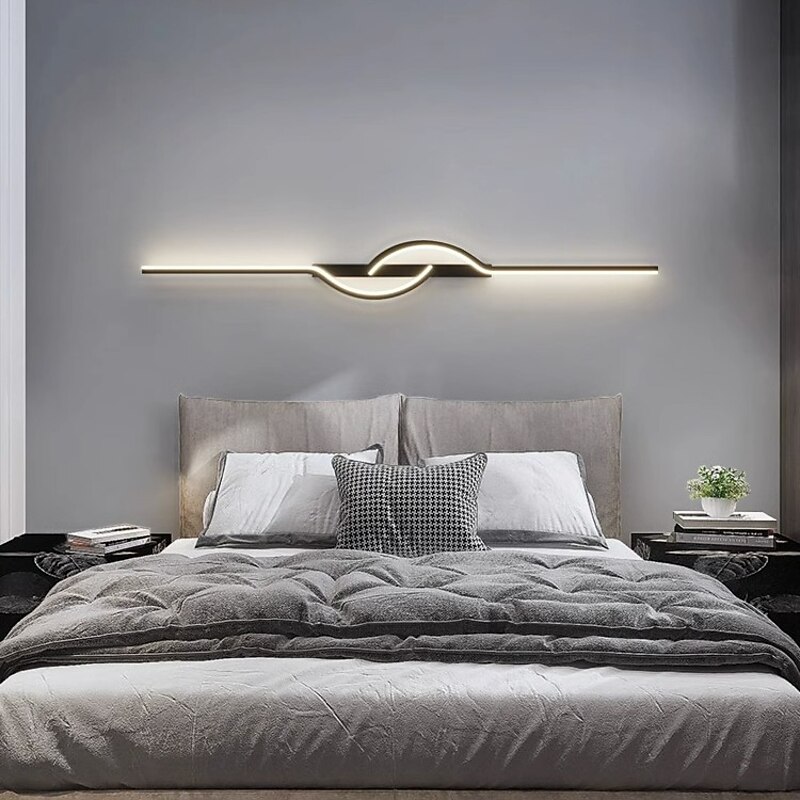 Lightinthebox LED Indoor Wall Light Liner Desin 60cm Curve Indoor Modern Simple LED Wall Lamp AcrylicWall Lamp is Applicable to Bedroom Living room Bathroom Corridor Warm White AC110V AC220V3