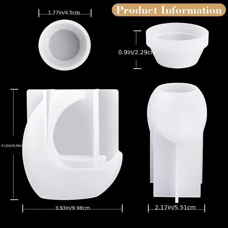 Moon Shape Candle Holder Resin Molds, 3D Silicone Molds For Candles,Moon Shape Resin Molds, Epoxy Resin Molds, Moon Shape Resin Mold For Candle Ornament Making, Resin, Clay Craft, Home Decoration4