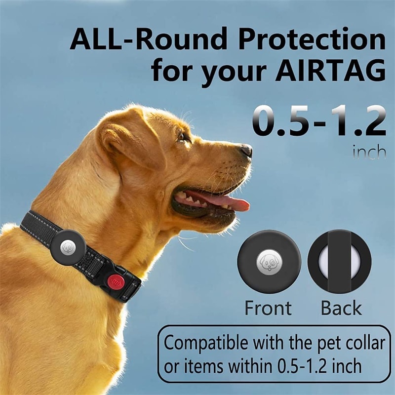 Airtag Dog Collar Holder , Silicone Waterproof Protective Air Tag Cat Collar Cover, Anti-Lost Locator Case for Apple Airtags Compatible with Pet Collars Loop Dogs Cats & Pets Accessories2