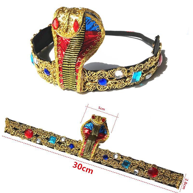 Egyptian Costume Reina Snake Headband Accessories Egyptian Headpiece Bendable Women's Gold Egypt Medusa Jewelry for Halloween2
