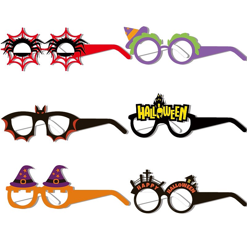 6pcs Halloween Glasses Spider Wizard Bat Tombstone Cross border Children's Party Paper 3D Glasses Photography Prop3