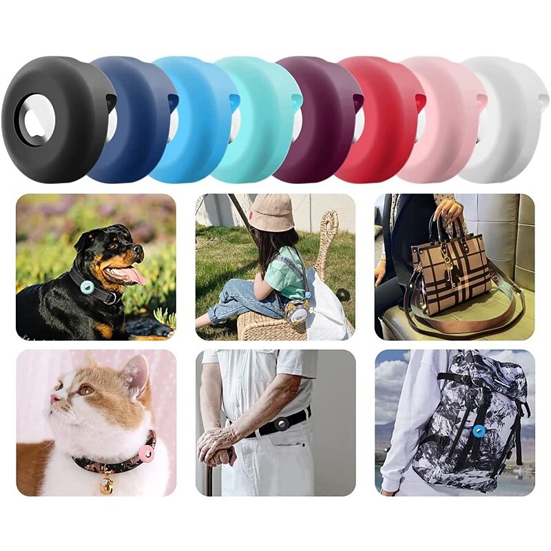 Airtag Dog Collar Holder , Silicone Waterproof Protective Air Tag Cat Collar Cover, Anti-Lost Locator Case for Apple Airtags Compatible with Pet Collars Loop Dogs Cats & Pets Accessories3