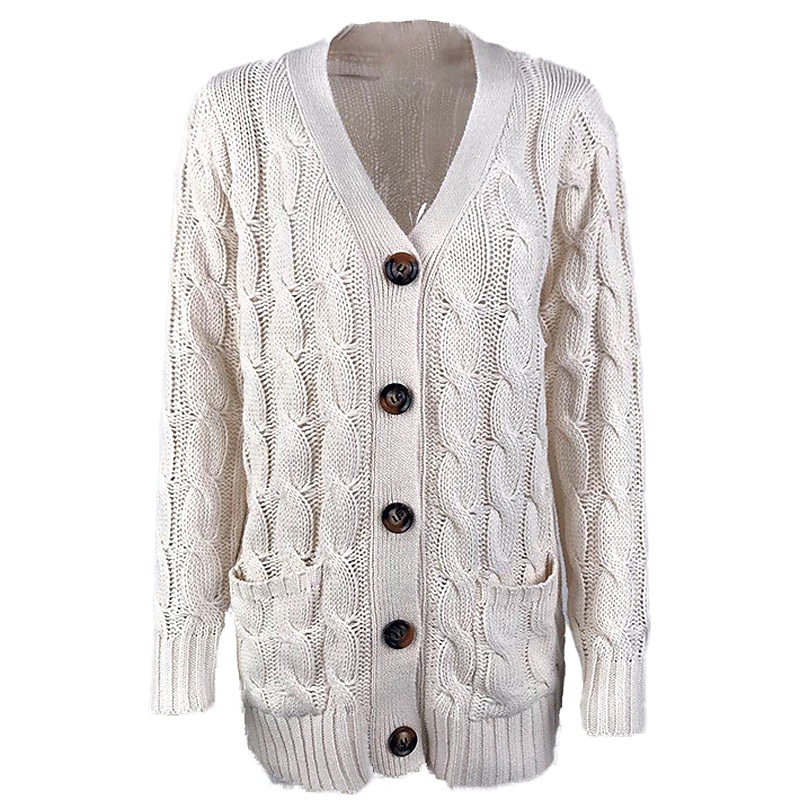 Women's Cardigan Sweater Casual Soft Solid Color Cable Chunky Open Front Buttons Pocket Long Sleeve Tunic Knit Daily Dark powder Black Fall Winter2
