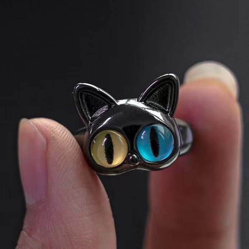 1PC Adjustable Ring For Women's Gift Daily Date Alloy Retro Cat3