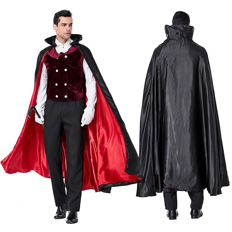 Vampire Dracula Halloween Cosplay Costume Masquerade Outfits Cosplay Adults' Men's Carnival Masquerade Mardi Gras Party / Evening Easy Halloween Costumes Dress Up