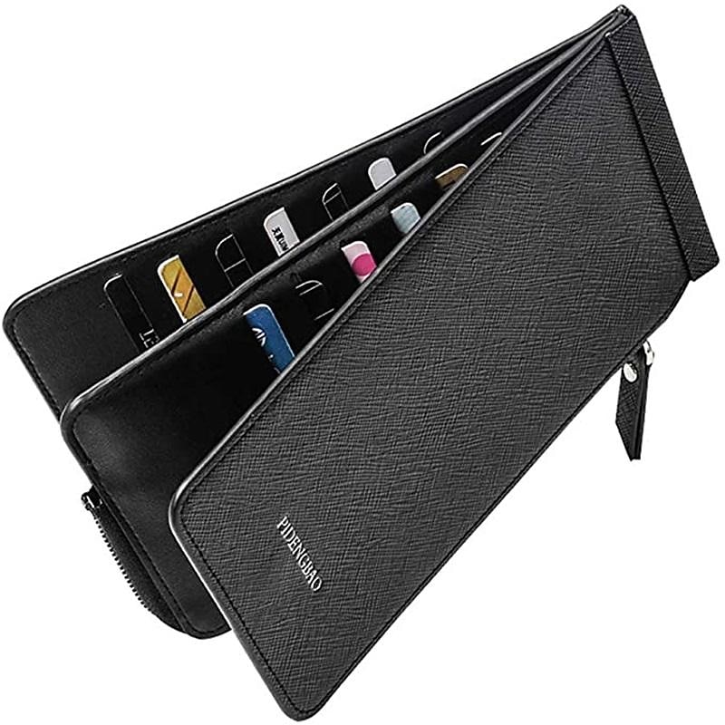 Women / Men Long Wallet Zipper Pocket Card Holder Clutch Slim Purse Coin Credit Card Wallet Ticket Credit Card Bag Case