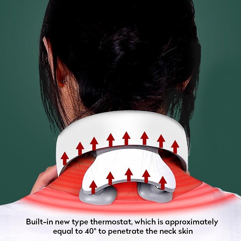 Wireless Electronic Neck Massager 4D Shiatsu Cervical Massager Stiff Neck Massage Health Care Therapy Pulse Pain Relief4