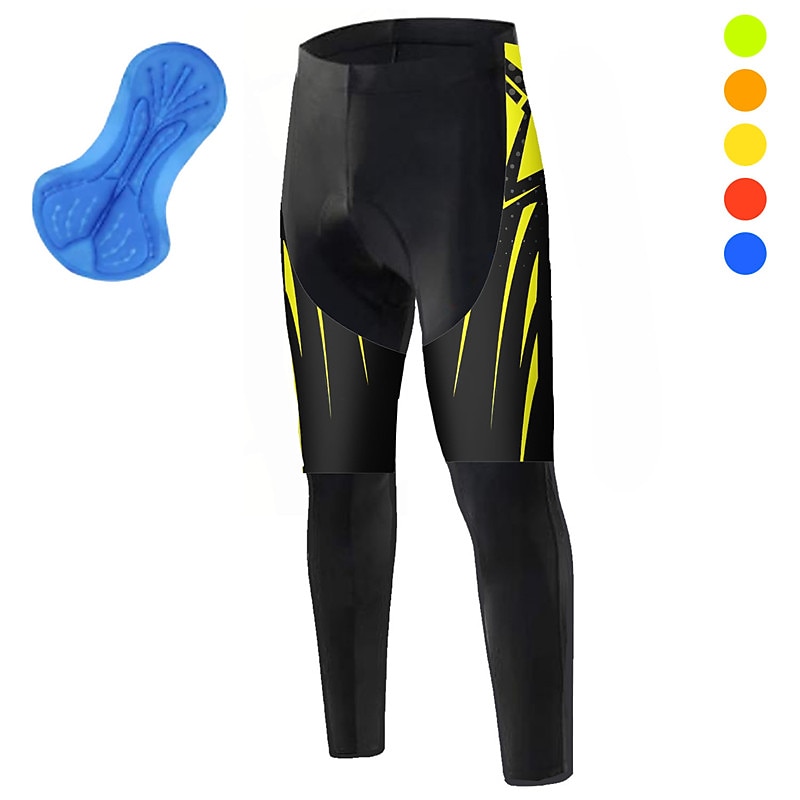 Men's Graphic Bike Pants Bike Bottoms Mountain Bike MTB Road Bike Cycling Sports 3D Pad Quick Dry Moisture Wicking Breathable Yellow Red Spandex Clothing Apparel Bike Wear - Main Image