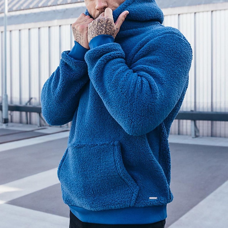 Men's Hoodie Black Blue Dark Green Green Hooded Plain Sports & Outdoor Daily Sports Cotton Designer Casual Fall & Winter Clothing Apparel Hoodies Sweatshirts  Long Sleeve2