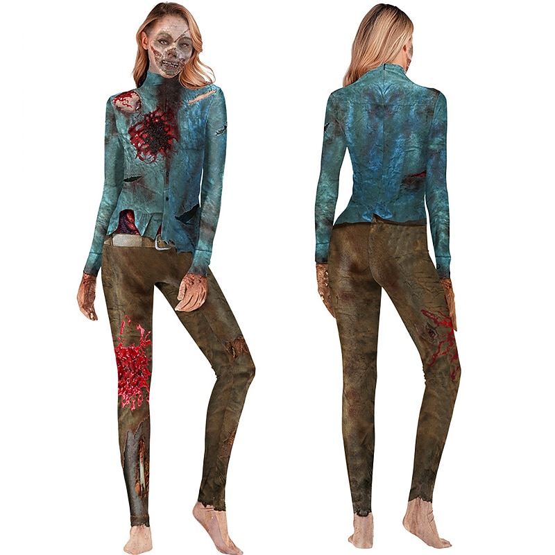 Zombie Halloween Cosplay Costume Party Costume One Piece Kid's Adults' Women's Carnival Masquerade Performance Party Easy Halloween Costumes Dress Up