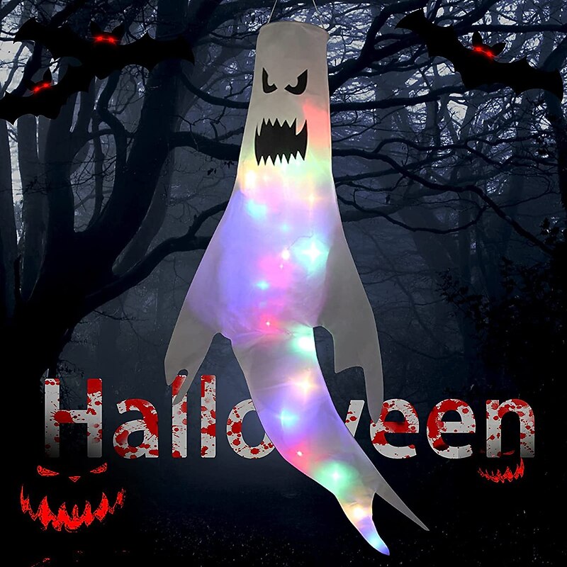 Halloween Decoration Lighted Ghost Hanging Lights LED Glow Ghost Night Light for Festival Bar Haunted House Garden Outdoor Indoor Scary Atmosphere Layout Props2