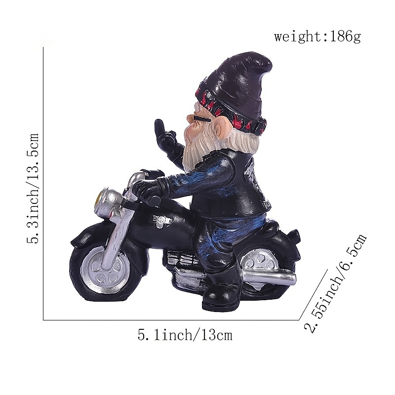 Funny Naughty Garden Gnome Riding Motorcycle Outdoor Gnome Decoration Indoor Outdoor Lawn Statue Patio Porch Decoration Delivery Gift2