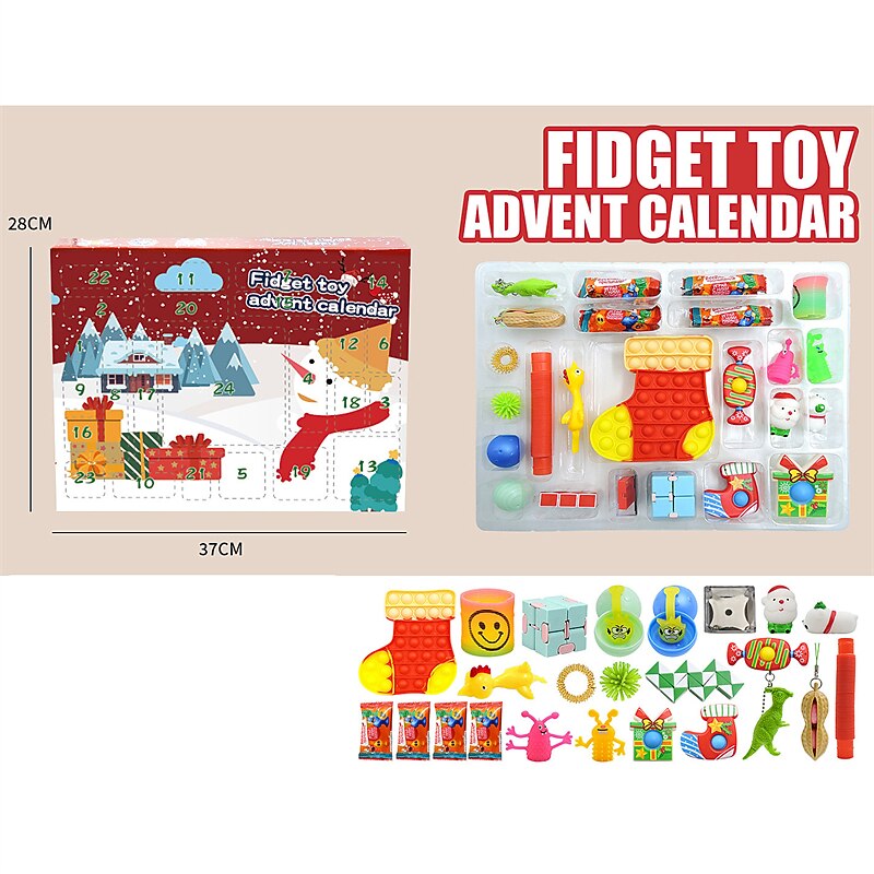 Christmas Calendar Countdown Blind Box Hand Tear Box Pinch Lele DIY Decompression and Release Set for Christmas Gifts3