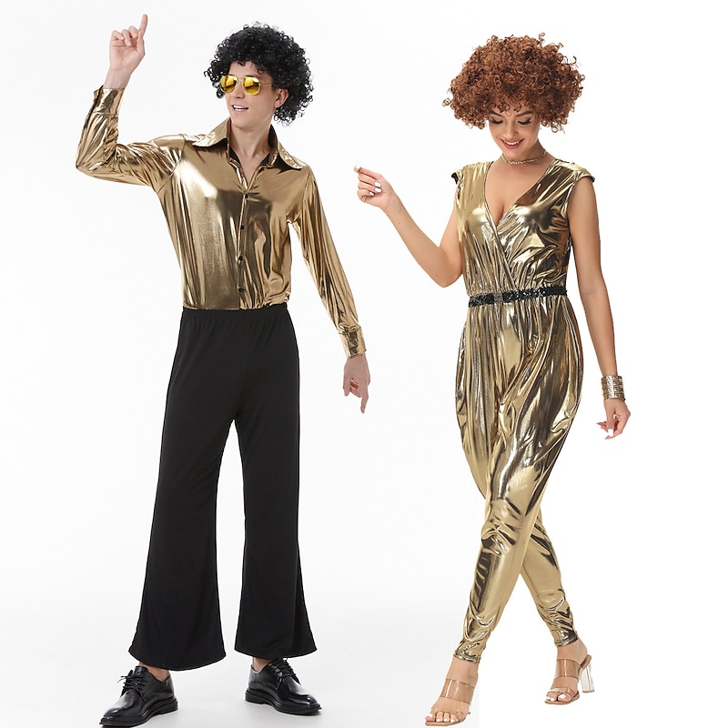 Disco Couples Carnival Costume Abba Costume Adults' Men's Women's Retro Vintage 1960s 1970s Carnival Masquerade Mardi Gras Easy Carnival Costume
