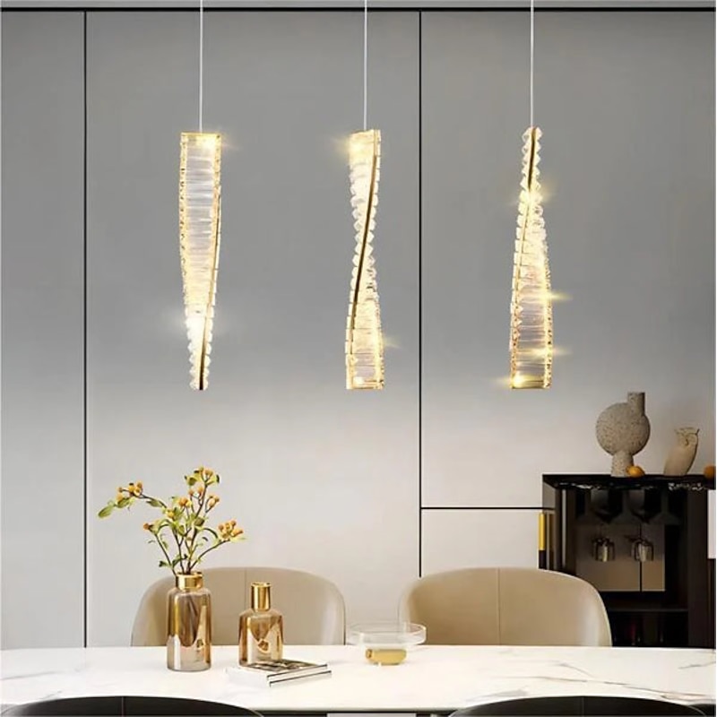 Spiral LED Crystal Chandelier Lighting 10W Modern Chandeliers Pendant Light Hanging Ceiling Lamp Lights Fixture Living Room Hotel 1PCS 110-240V