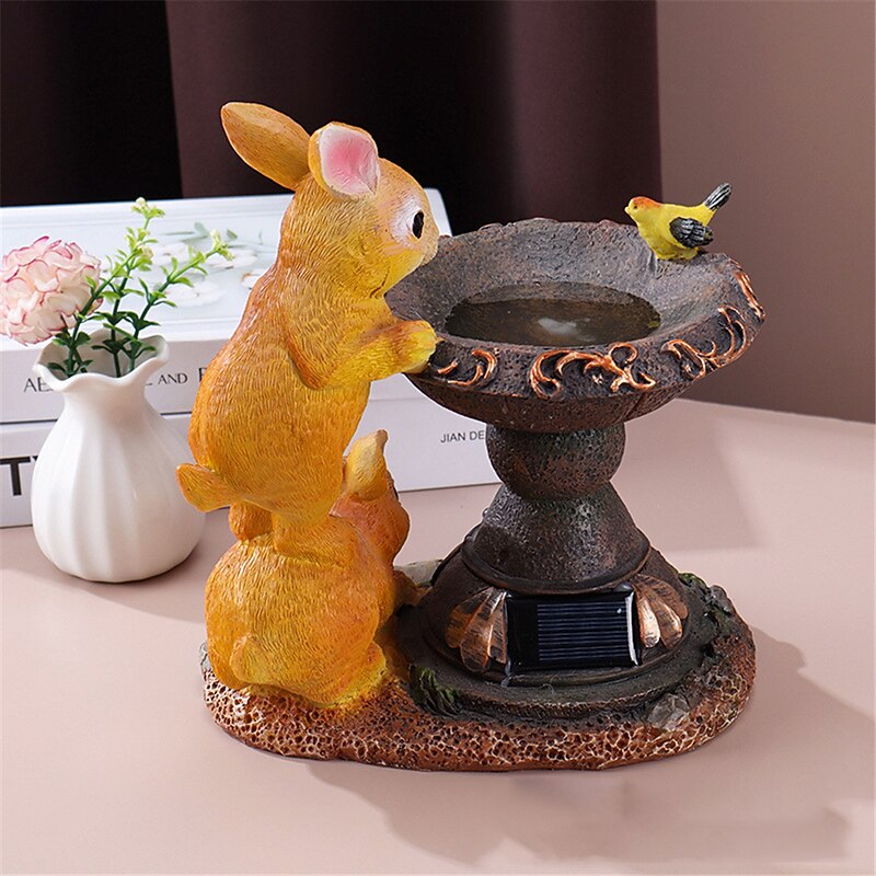 Cartoon Outdoor Solar Landscape Lights - Creative Cat & Rabbit Resin Garden Pathway Decor, Waterproof Courtyard & Balcony Animal Lights4