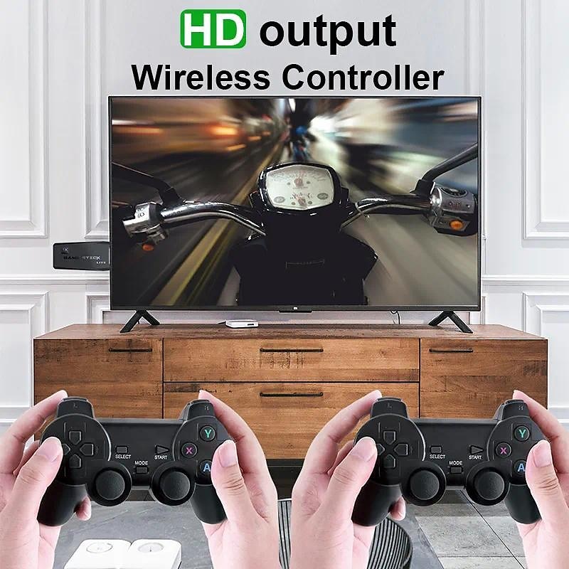DATA FROG Retro Video Game Console 2.4G Wireless Console Game Stick 4k 10000 Games Portable Video Game Dendy Game Console for tv, Christmas Birthday Party Gifts for Friends and3