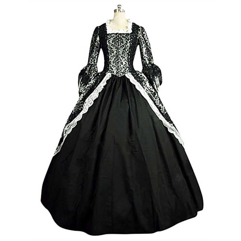 Rococo Victorian Cocktail Dress Floor Length Dress Party Costume Masquerade Flare Cuff Sleeve Plus Size Ball Gown Fancy Dress Women's Royal Carnival Masquerade Party Prom Carnival of Venice Adults'
