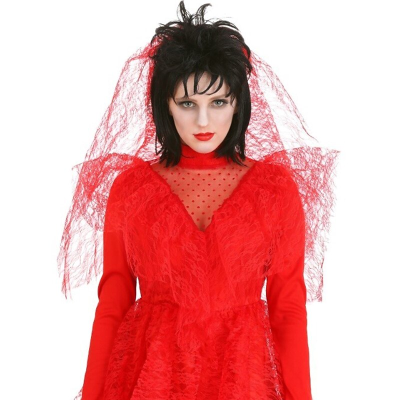 Beetlejuice 2 Lydia Deetz Cosplay Costume Party Wig 80s Rocker Wig Halloween Cosplay Party Wigs2