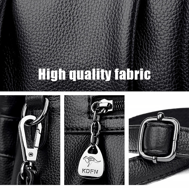 Women's Handbag Boston Bag PU Leather Daily Holiday Zipper Large Capacity Waterproof Durable Solid Color claret Black Blue3