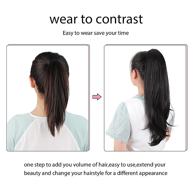 Ponytail Extension Claw for Women Curly Hair Piece 24 Synthetic Pony Tail Hair Extensions Very Long & Voluminous Curled Wavy Heat-Resisting2