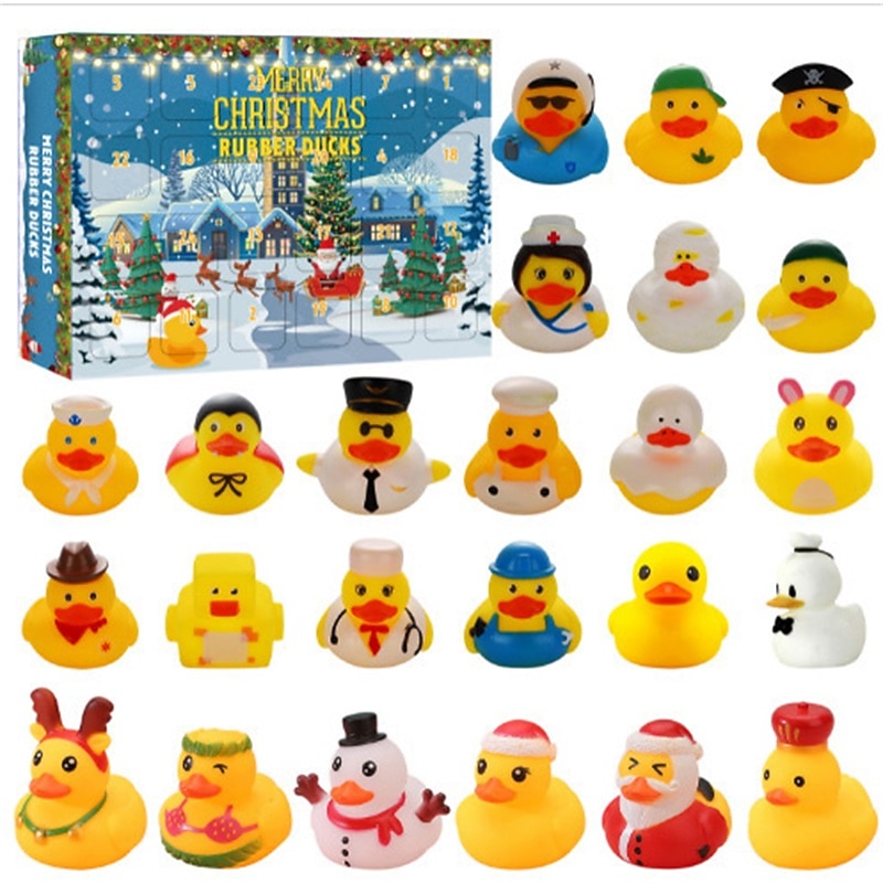 2024 Christmas Blind Box Comes Countdown Calendar Enamel Duck BB Whistle Water Playing Toy Gift for Boys and Girls for Christmas Gifts2