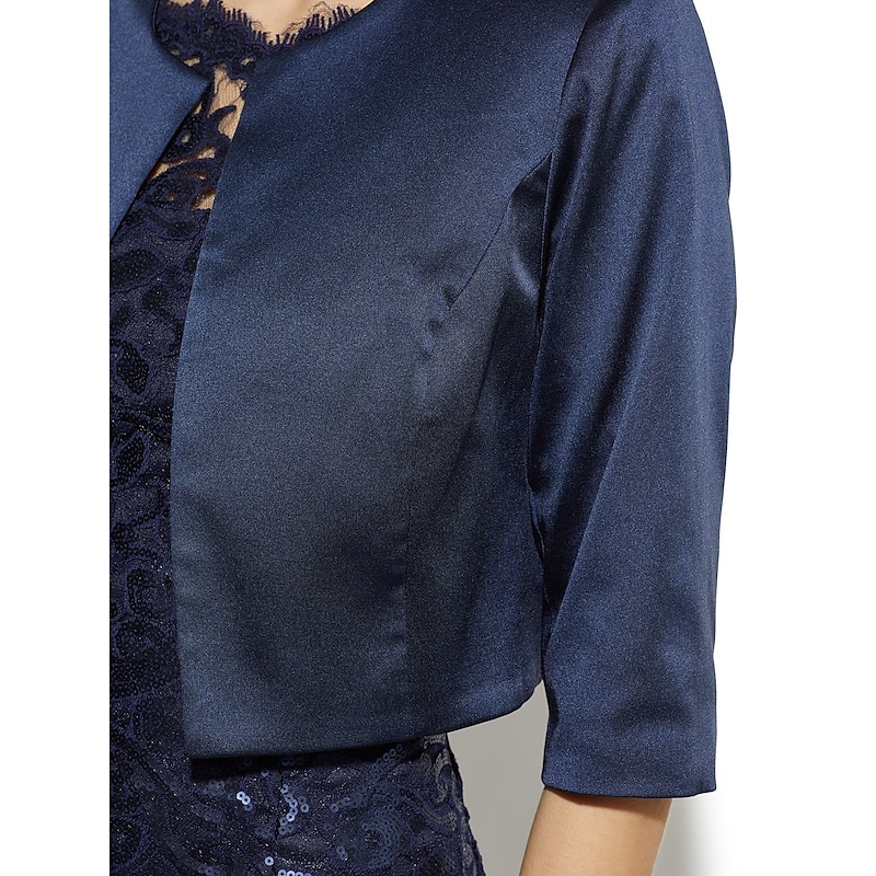 Shawls Women's Wrap Wedding Guest 's Wraps Elegant Pure Half Sleeve Satin Wedding Wraps With Pure Color For Party Spring & Summer4