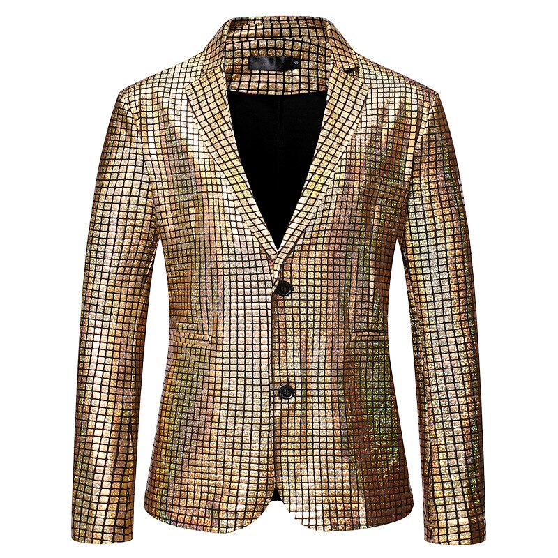 Disco 1980s Outfits Suits & Blazers Lapel Collar Blazer Disco Fancy Dress Men's Masquerade Party Club Pride Parade Adults' Coat All Seasons3