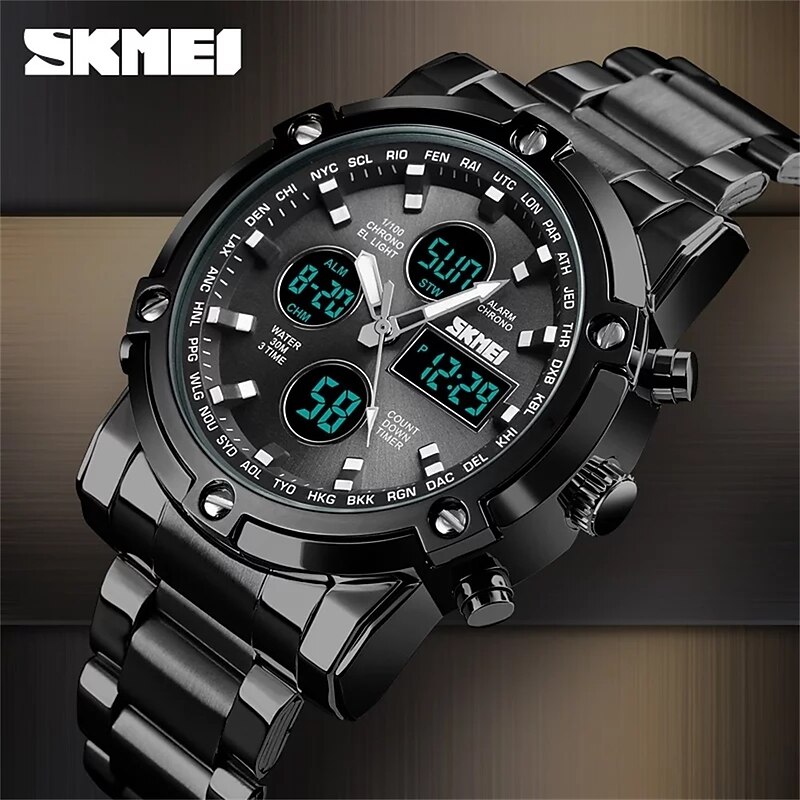 Men Mechanical Watch Luxury Large Dial Waterproof Stainless Steel Watch