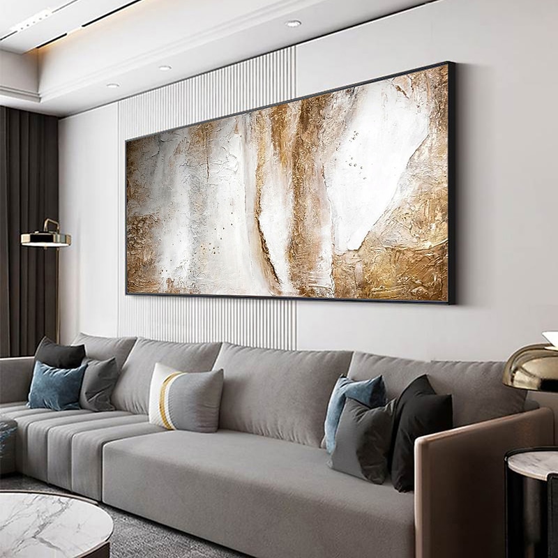 Mintura Handmade Abstract Thick Texture Gold Oil Paintings On Canvas Wall Art Decoration Modern Pictures For Home Decor Rolled Frameless Unstretched Painting3