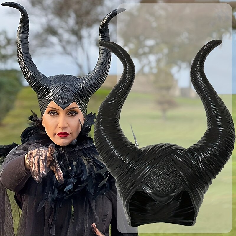 Halloween Witch Maleficent Hat Halloween Props Ox Horns Adults' Women's Halloween Halloween Carnival Easy Carnival Costume for Walpurgis Night