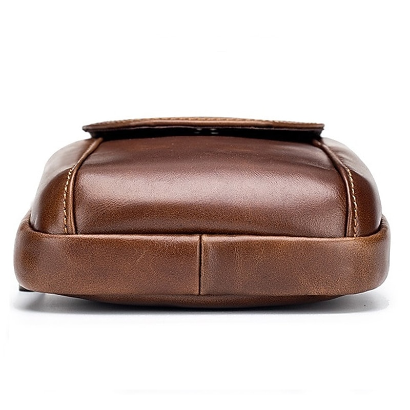 Vintage Brown Leather Crossbody Sling Bag - Ideal for Phone and Cards, Compact Design with Secure Pockets, Perfect for Everyday Use3