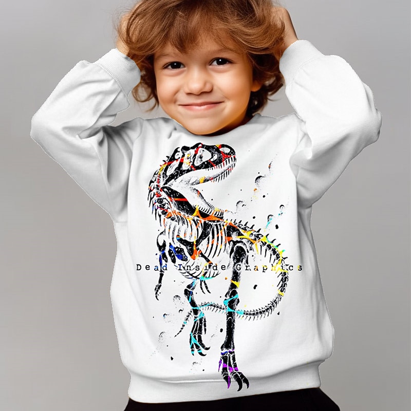 Boys 3D Animal Dinosaur Sweatshirt Pullover Long Sleeve 3D Print Fall Winter Fashion Streetwear Cool Kids 3-12 Years 4-12 Years Outdoor Casual Daily Regular Fit4