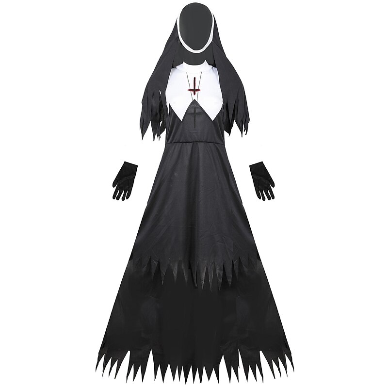 Valak Halloween Cosplay Costume The Nun Cosplay Adults' Women's Carnival Masquerade Mardi Gras Party / Evening Easy Halloween Costumes Dress Up