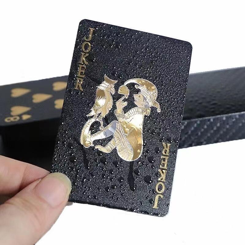 Black Gold Poker Durable Waterproof Gold Foil High-End Poker Party Table Top Fighting Landlord Pvc Card2