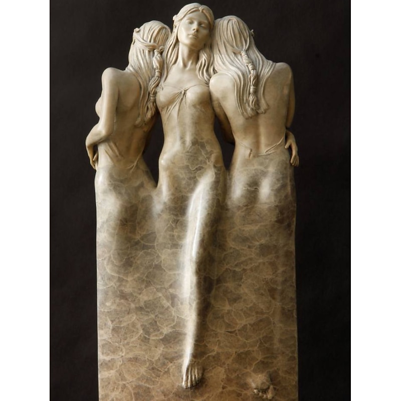 Three Goddess Embracing Statue, Handmade Resin Goddess Figurine Decor, Modern Statue for Home Living Room Office Decor, for Women4