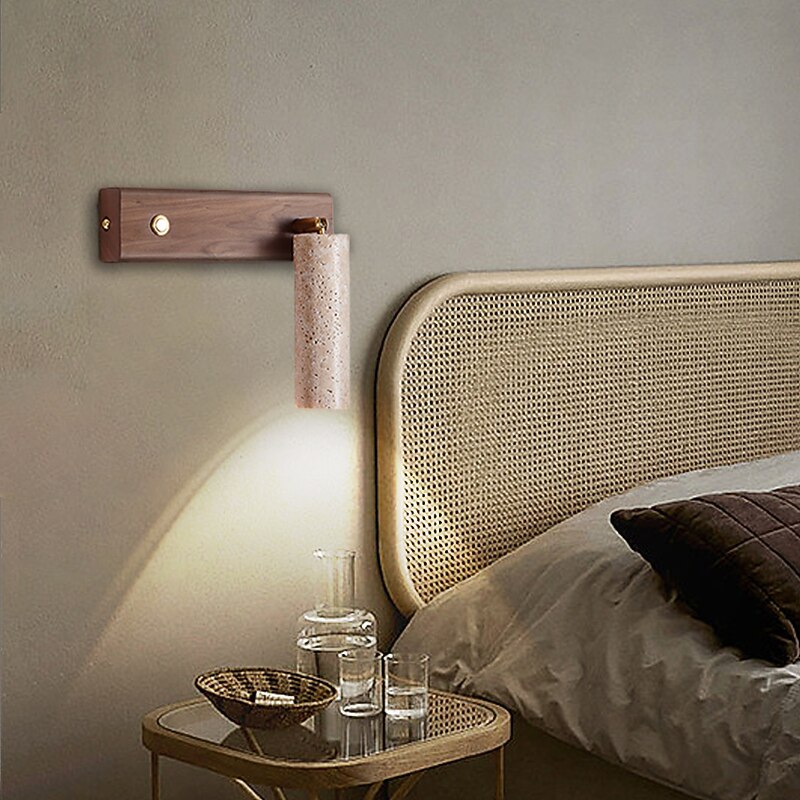 LED Wall lamp and Reading Light Stone Multifunctional Wall sconces LED Wall Lamp for Bedroom Bedside Wall Sconces Reading Light 110-240V