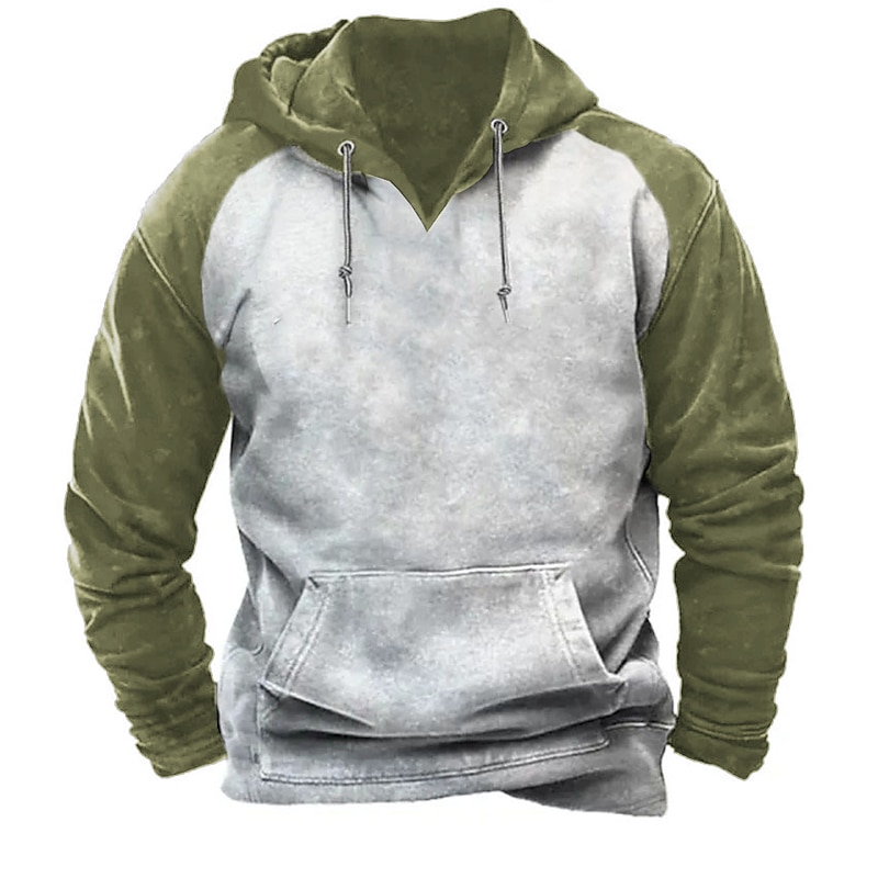 Men's Hoodie Navy Blue Green Gray Hooded Color Block Sports & Outdoor Daily Holiday Streetwear Cool Casual Spring &  Fall Clothing Apparel Hoodies Sweatshirts  Long Sleeve3