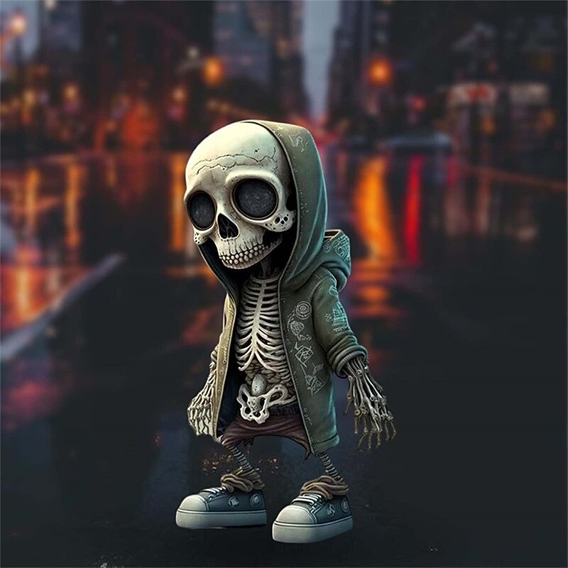1pc Acrylic Halloween Skeleton DollModel Can Be CollectedFunny Holiday Decoration GiftsGnome Statue Zombie Gnome Statue Fantastic Ornaments Skull For Home Office Room Decor Birthday HalloweenInd3